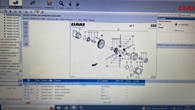 Claas lexion mechanizm róźnicowy tryb mechanizmu - Differential för Skördetröska: bild 1 Claas lexion mechanizm róźnicowy tryb mechanizmu - Differential för Skördetröska: bild 1