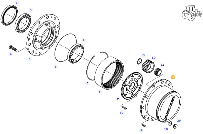 Fendt 927 930 933 936 - piasta przedniego mostu F930301020130 - Framaxel för Lantbruksmaskiner: bild 1 Fendt 927 930 933 936 - piasta przedniego mostu F930301020130 - Framaxel för Lantbruksmaskiner: bild 1