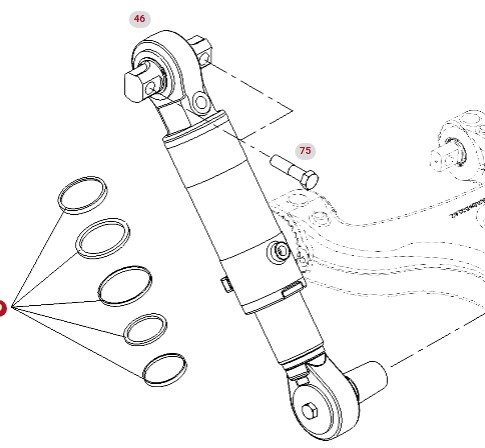 Fendt Vario 1038 1042 1046 1050 GEN 3 Siłownik Cylinder Sprężyny E530300050020 - Fjädring för Lantbruksmaskiner: bild 1 Fendt Vario 1038 1042 1046 1050 GEN 3 Siłownik Cylinder Sprężyny E530300050020 - Fjädring för Lantbruksmaskiner: bild 1