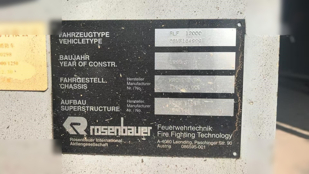 1995 ROSENBAUER FOX - Släck/ Räddningsvagn: bild 4 1995 ROSENBAUER FOX - Släck/ Räddningsvagn: bild 4