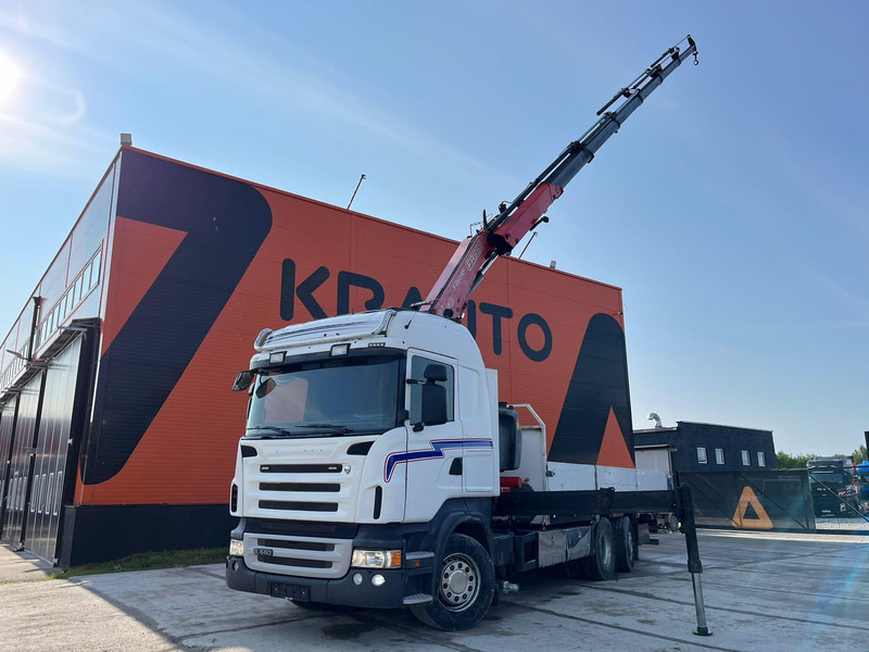 Scania R 440 6x2*4 FASSI F260XP / PLATFORM L=6760 mm - Flakbil, Kranbil: bild 1 Scania R 440 6x2*4 FASSI F260XP / PLATFORM L=6760 mm - Flakbil, Kranbil: bild 1
