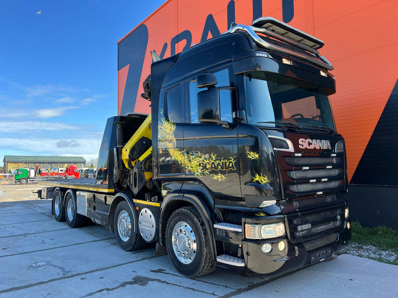 Scania R 560 8x4 PK 34002 / WINCH / FALCOM FAS 12000 / PLATFORM L=6564 mm - Flakbil, Kranbil: bild 3 Scania R 560 8x4 PK 34002 / WINCH / FALCOM FAS 12000 / PLATFORM L=6564 mm - Flakbil, Kranbil: bild 3