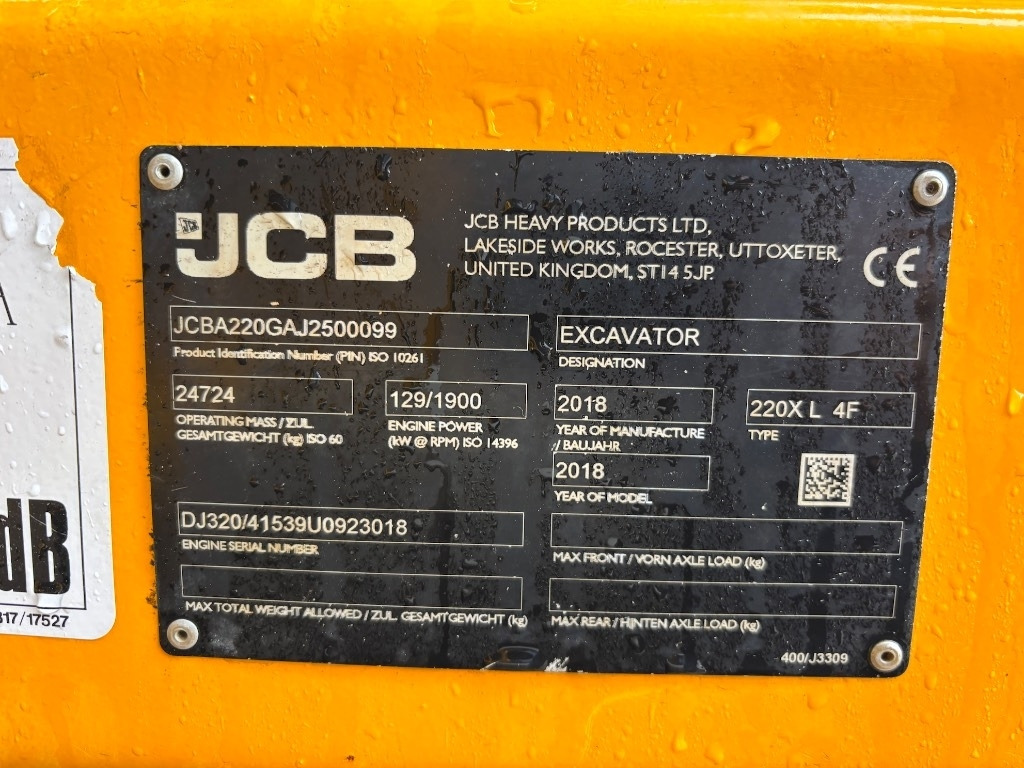 Bandgrävare JCB 220 XL 4F -- 220X lc -- 220 X LC: bild 24