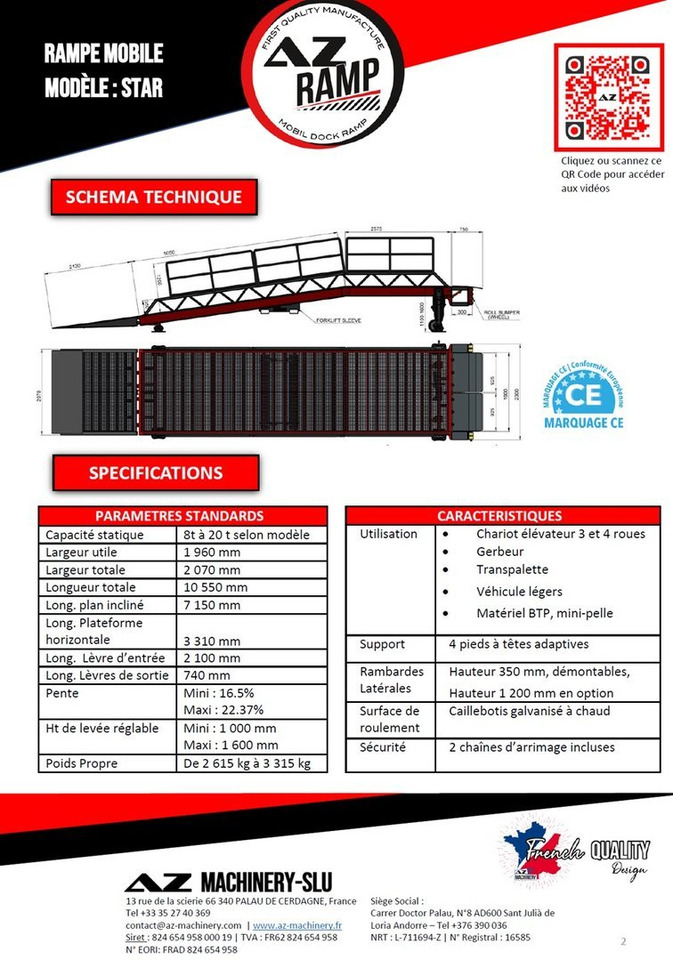 Loading Ramp with with hydraulic tilting bridge - AZ RAMP - STAR- 8T. 8 ton capacity - Lastramp: bild 2 Loading Ramp with with hydraulic tilting bridge - AZ RAMP - STAR- 8T. 8 ton capacity - Lastramp: bild 2