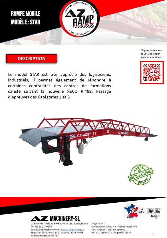 **RENTAL** Loading Ramp with with hydraulic tilting bridge - AZ RAMP - STAR- 8T. 8 ton capacity - Lastramp: bild 3 **RENTAL** Loading Ramp with with hydraulic tilting bridge - AZ RAMP - STAR- 8T. 8 ton capacity - Lastramp: bild 3
