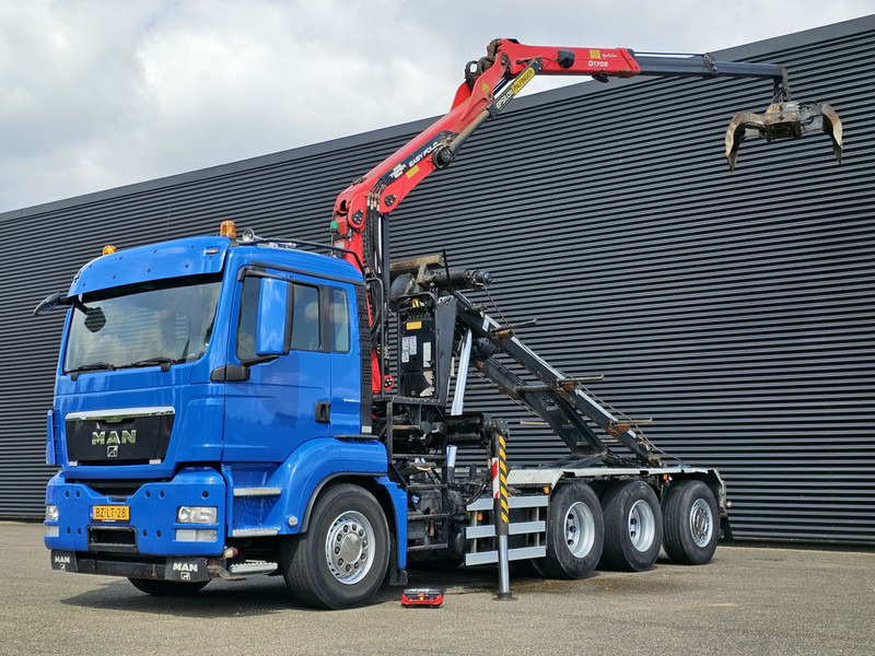 MAN TGS 35.400 / 8x4-4 / CONTAINER SYSTEM / PALFINGER Z CRANE - Lastbil med kabelsystem, Kranbil: bild 1 MAN TGS 35.400 / 8x4-4 / CONTAINER SYSTEM / PALFINGER Z CRANE - Lastbil med kabelsystem, Kranbil: bild 1
