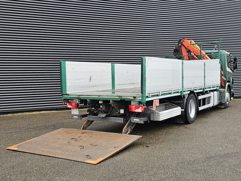 Flakbil, Kranbil Scania P320 4x2 / PALFINGER 14TM / CRANE/KRAN/GRUE: bild 8