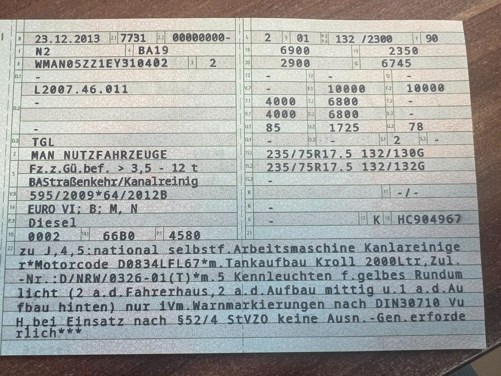 MAN 10.180 Saug & Druck & Spülwagen & Funk Euro 6 MAN 10.180 Saug & Druck & Spülwagen - Sugbil: bild 3 MAN 10.180 Saug & Druck & Spülwagen & Funk Euro 6 MAN 10.180 Saug & Druck & Spülwagen - Sugbil: bild 3