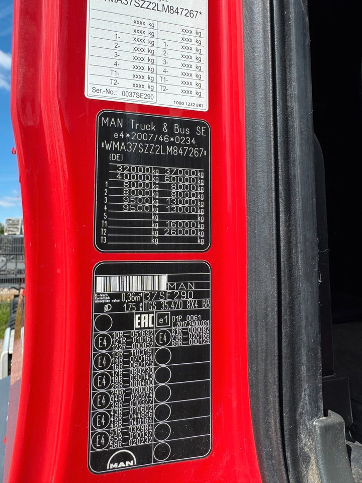 MAN 35.470 8X4 Kipperfahrgestell Reifen 12 X NEU Top - Tippbil lastbil: bild 3 MAN 35.470 8X4 Kipperfahrgestell Reifen 12 X NEU Top - Tippbil lastbil: bild 3