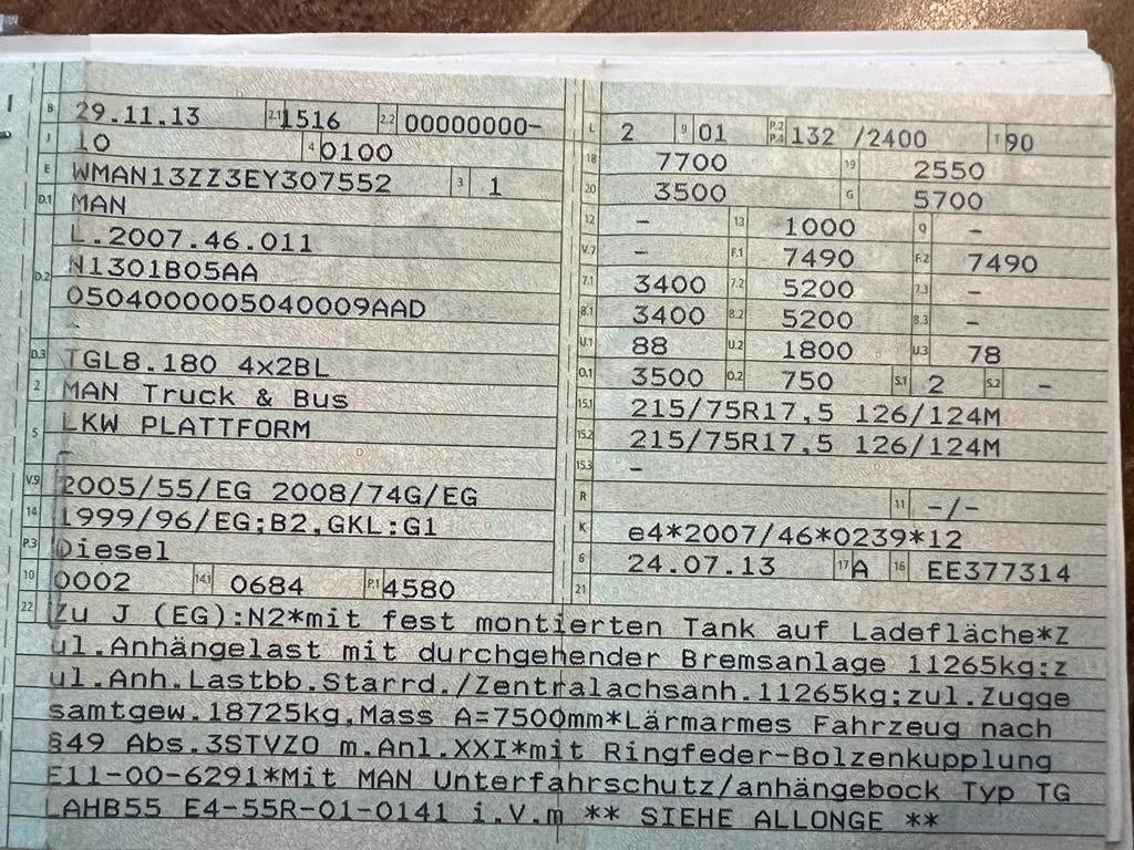 MAN 8.180 4X2 offene Pritsche  - Transportbil med flak: bild 2 MAN 8.180 4X2 offene Pritsche  - Transportbil med flak: bild 2