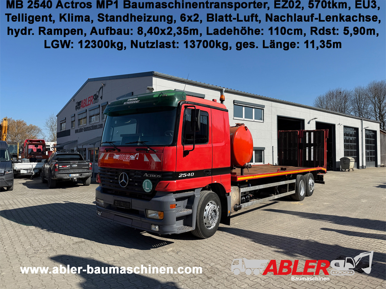 Mercedes-Benz 2540 Actros MP1 Baumaschinentrnasporter - Lastbil: bild 1 Mercedes-Benz 2540 Actros MP1 Baumaschinentrnasporter - Lastbil: bild 1