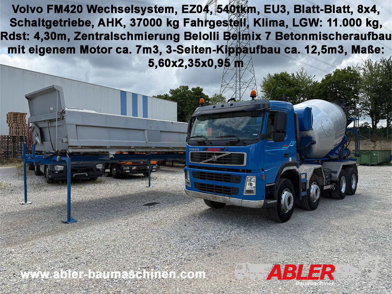 Volvo FM420 Wechselsystem Kipper Betonmischer - Betongbil: bild 1 Volvo FM420 Wechselsystem Kipper Betonmischer - Betongbil: bild 1