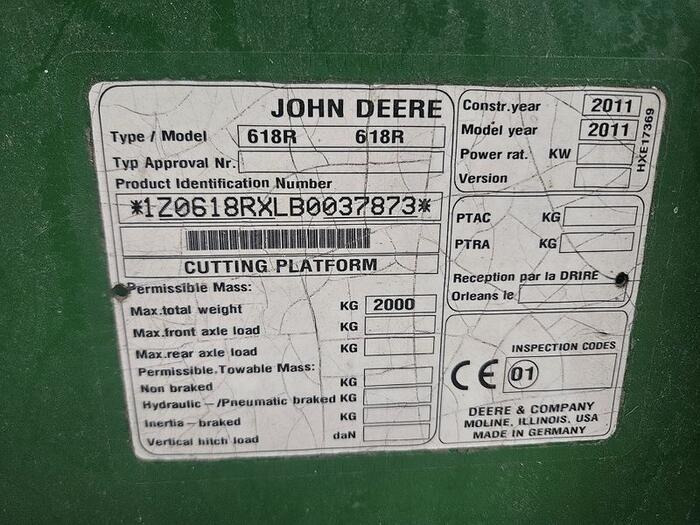 John Deere 618R - Skärbord: bild 5 John Deere 618R - Skärbord: bild 5