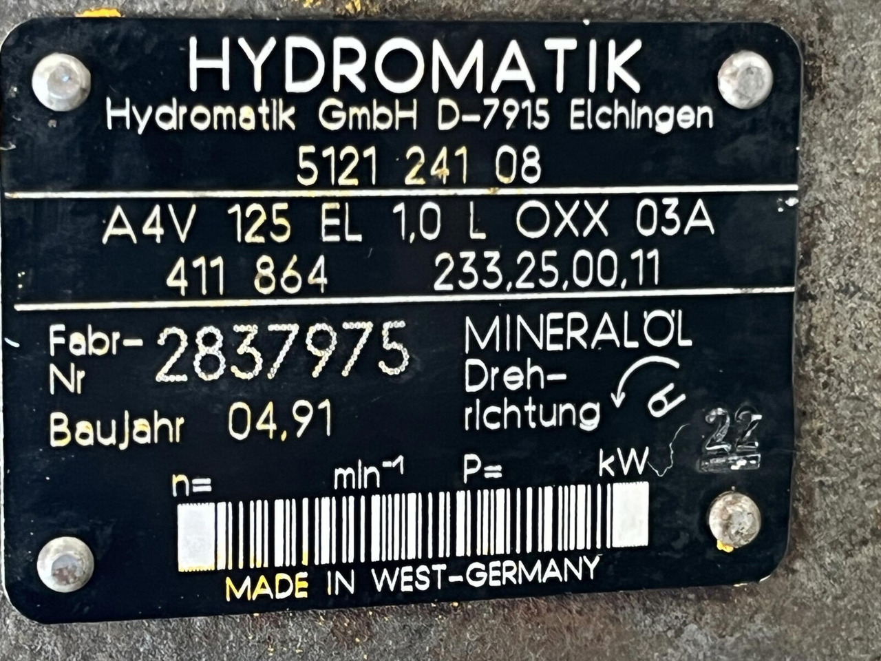 Hydraulpump för Mobilkran Liebherr LTM 1200 variable pump: bild 9 Hydraulpump för Mobilkran Liebherr LTM 1200 variable pump: bild 9