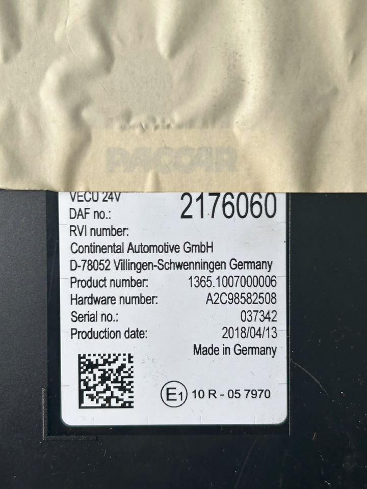 DAF XF 106 480 VECU - Kontrollenhet: bild 4 DAF XF 106 480 VECU - Kontrollenhet: bild 4