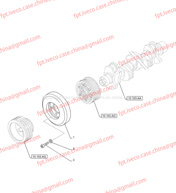 FPT IVECO CASE Cursor9 F2CFE614A*B041/F2CGE614F*V004 5802431166 Cpankshaft Dampep504216224/5801459512/ 5801459120 - Motor och reservdelar: bild 1 FPT IVECO CASE Cursor9 F2CFE614A*B041/F2CGE614F*V004 5802431166 Cpankshaft Dampep504216224/5801459512/ 5801459120 - Motor och reservdelar: bild 1