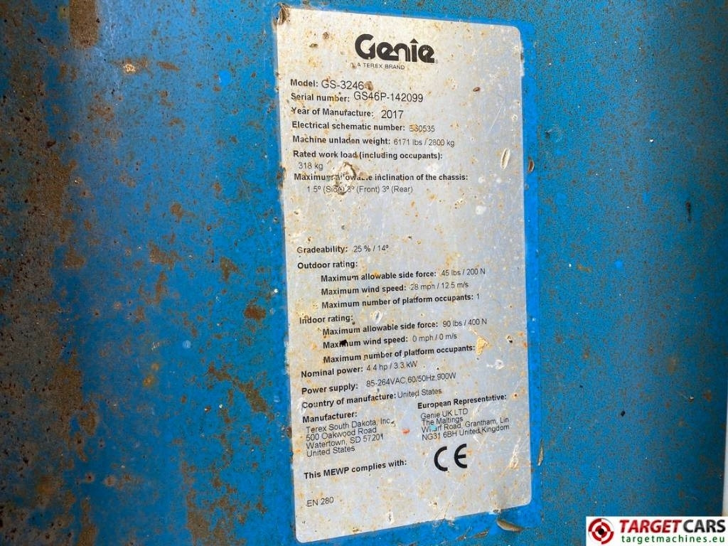 Saxlift Genie GS-3246 Electric Scissor Work Lift 1175cm: bild 10