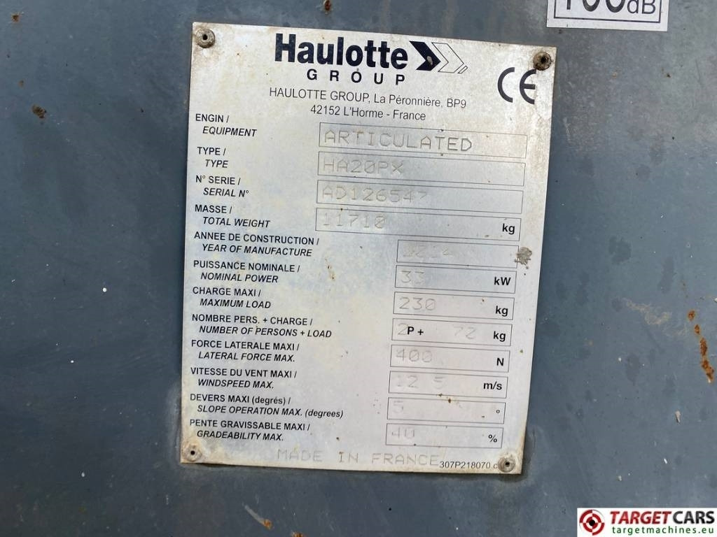 Bomlift Haulotte HA20PX Articulated 4x4x4 Diesel Boom Lift 2065cm: bild 10 Bomlift Haulotte HA20PX Articulated 4x4x4 Diesel Boom Lift 2065cm: bild 10