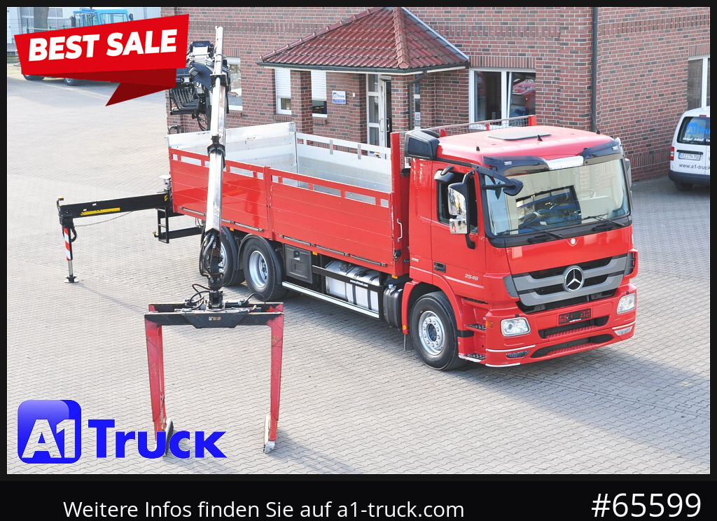 MERCEDES-BENZ Actros 2546 MP 3, HIAB Kran, Lift-Lenkachse, - Flakbil, Kranbil: bild 1 MERCEDES-BENZ Actros 2546 MP 3, HIAB Kran, Lift-Lenkachse, - Flakbil, Kranbil: bild 1