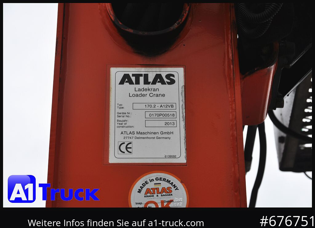 MERCEDES-BENZ Axor 2543,  Atlas 170.2  Kran, Lift-Lenkachse, - Flakbil, Kranbil: bild 2 MERCEDES-BENZ Axor 2543,  Atlas 170.2  Kran, Lift-Lenkachse, - Flakbil, Kranbil: bild 2
