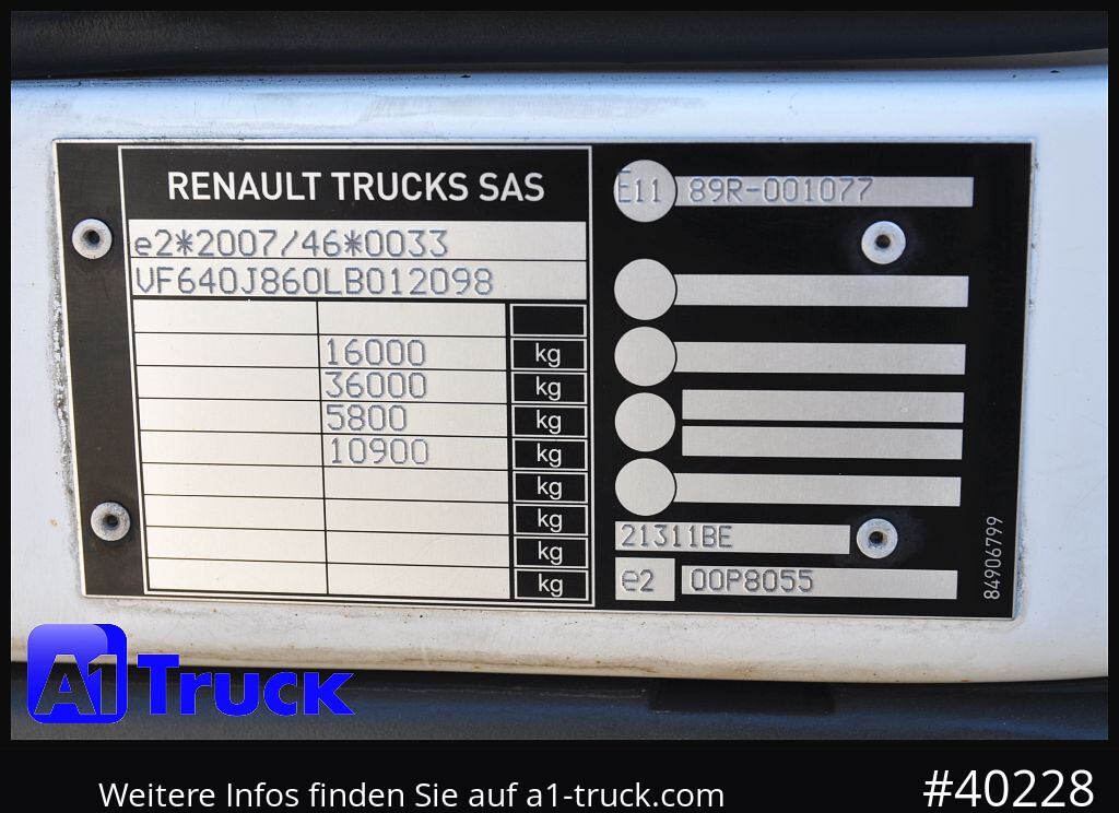 Kapellbil RENAULT D 280, 4x2, Ladebordwand, LBW, TÜV 06/2026: bild 7 Kapellbil RENAULT D 280, 4x2, Ladebordwand, LBW, TÜV 06/2026: bild 7