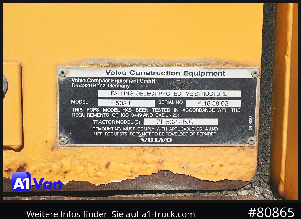 Hjullastare VOLVO Volvo  ZL 502-C: bild 14