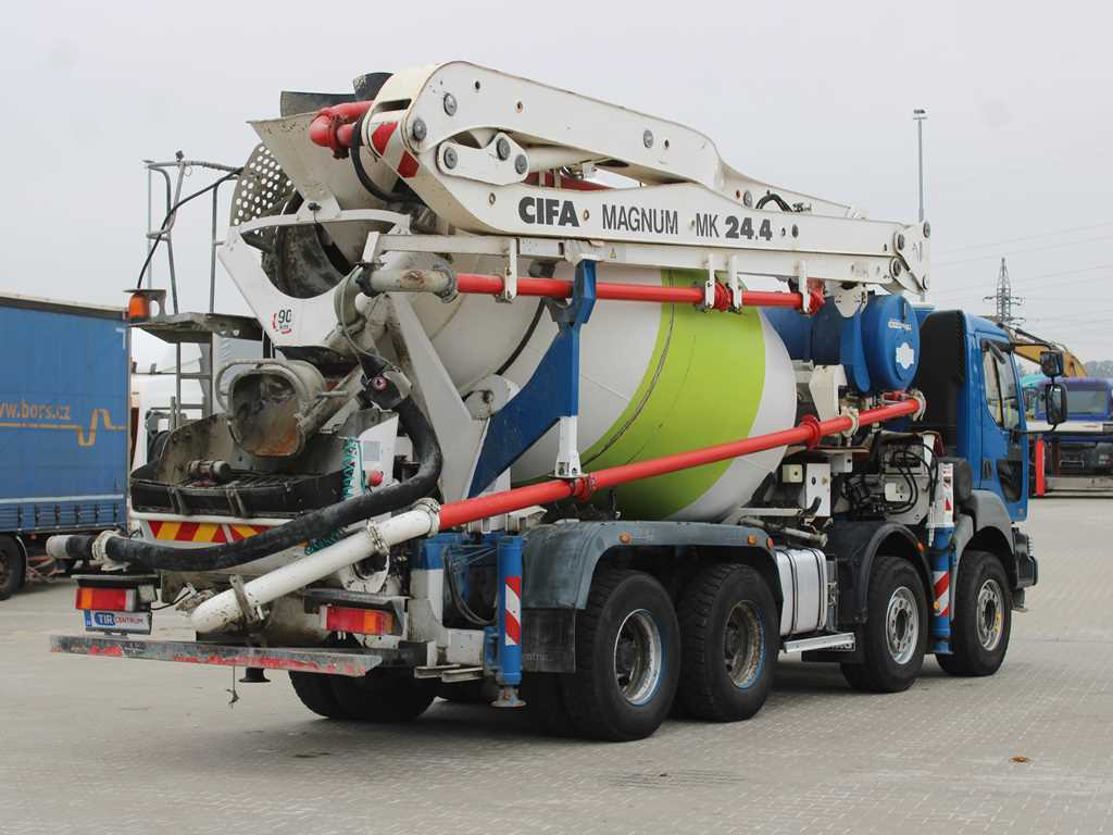 Renault KERAX 420, EURO 3, 7m3, 8X4, CIFA MAGNUM MK 24.4 CONCRETE PUMP - Betongbil med pump: bild 4 Renault KERAX 420, EURO 3, 7m3, 8X4, CIFA MAGNUM MK 24.4 CONCRETE PUMP - Betongbil med pump: bild 4