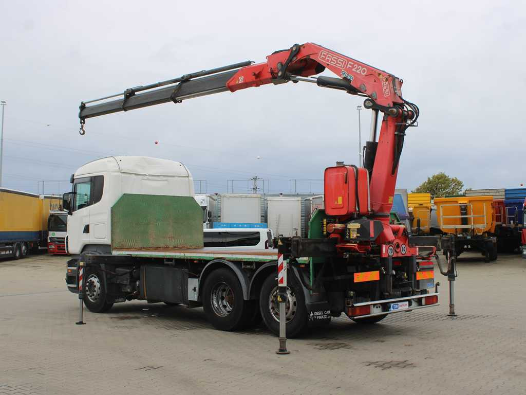 Scania R 500, 6X2, EURO 4, OPTICRUISE, HYDRAULIC ARM FASSI F220A.23 - Flakbil, Kranbil: bild 5 Scania R 500, 6X2, EURO 4, OPTICRUISE, HYDRAULIC ARM FASSI F220A.23 - Flakbil, Kranbil: bild 5