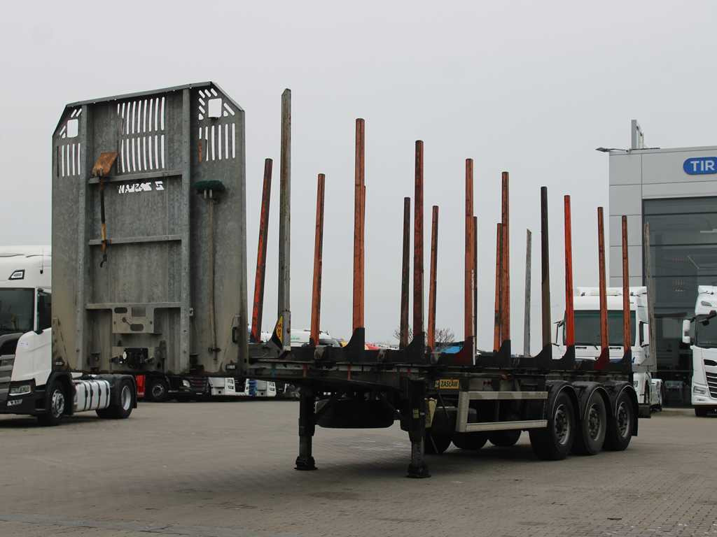 ZASŁAW D-651A, 2x LIFT AXLE, TYRES 80% - Timmertrailer: bild 1 ZASŁAW D-651A, 2x LIFT AXLE, TYRES 80% - Timmertrailer: bild 1