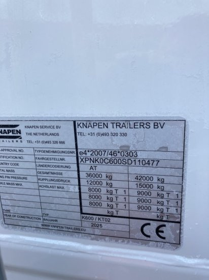 Knapen K600 Schubboden, Seitentüren , 87m³, Liftachse, Alu-Felgen, 6mm - Moving floor semitrailer: bild 3 Knapen K600 Schubboden, Seitentüren , 87m³, Liftachse, Alu-Felgen, 6mm - Moving floor semitrailer: bild 3