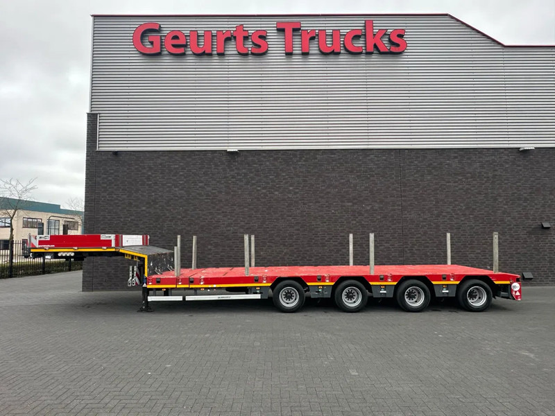 SCHEUERLE EUROAXLE 1T4 4 ASSER UITSCHUIFBARE SEMIE MET 12 TONS HYDRAULICHE EURO ASSEN  HYDRAULICH GESTUURD SEMI-DIEPLADER / TIEFLADER / LO - Låg lastare semitrailer: bild 1 SCHEUERLE EUROAXLE 1T4 4 ASSER UITSCHUIFBARE SEMIE MET 12 TONS HYDRAULICHE EURO ASSEN  HYDRAULICH GESTUURD SEMI-DIEPLADER / TIEFLADER / LO - Låg lastare semitrailer: bild 1