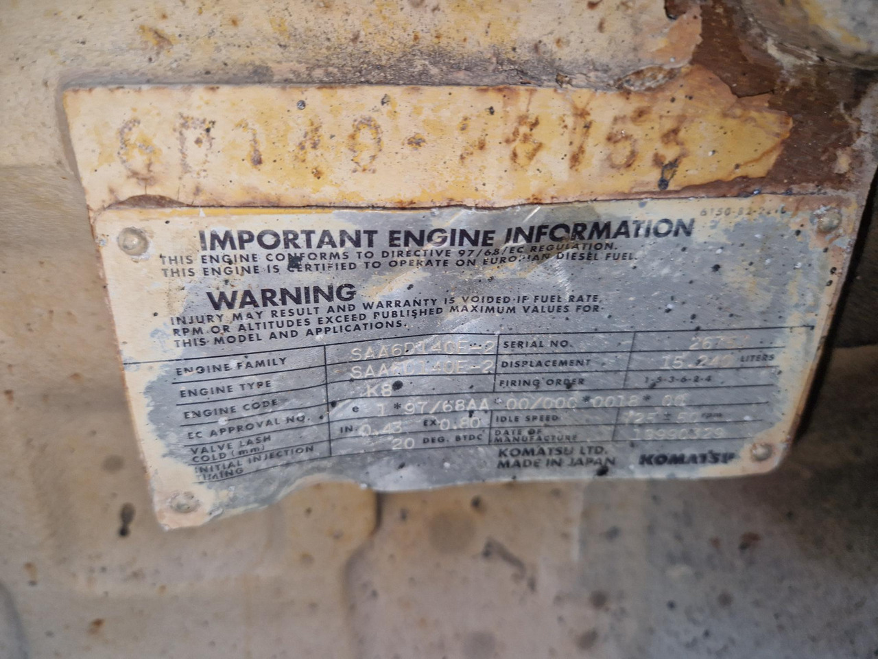 KOMATSU SAA6D 140E-2 - Motor för Byggmaskiner: bild 3 KOMATSU SAA6D 140E-2 - Motor för Byggmaskiner: bild 3