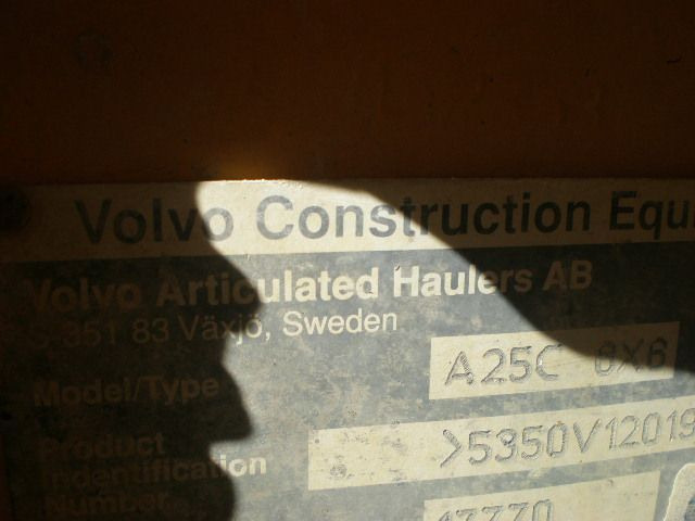 VOLVO A25C S/N: 12019 (1998) Y S/N: 12026 (1999) - Ramstyrd dumper: bild 2 VOLVO A25C S/N: 12019 (1998) Y S/N: 12026 (1999) - Ramstyrd dumper: bild 2