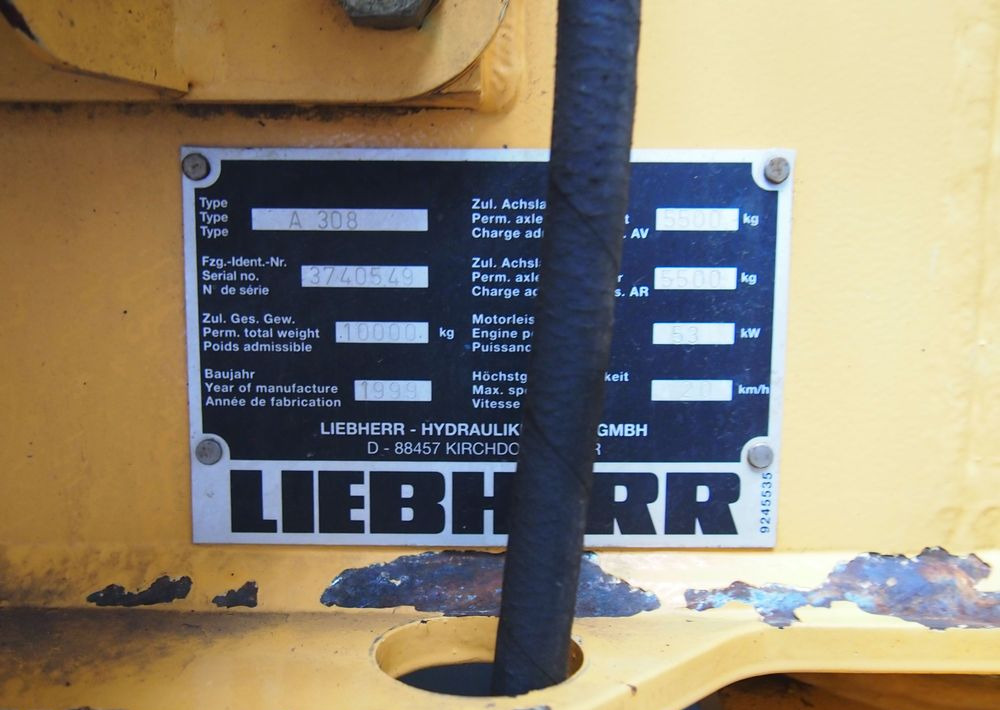 Pozostałe części Liebherr Liebherr A308 1999 Koparka kołowa Liebherr 308 - Grävmaskin: bild 3 Pozostałe części Liebherr Liebherr A308 1999 Koparka kołowa Liebherr 308 - Grävmaskin: bild 3