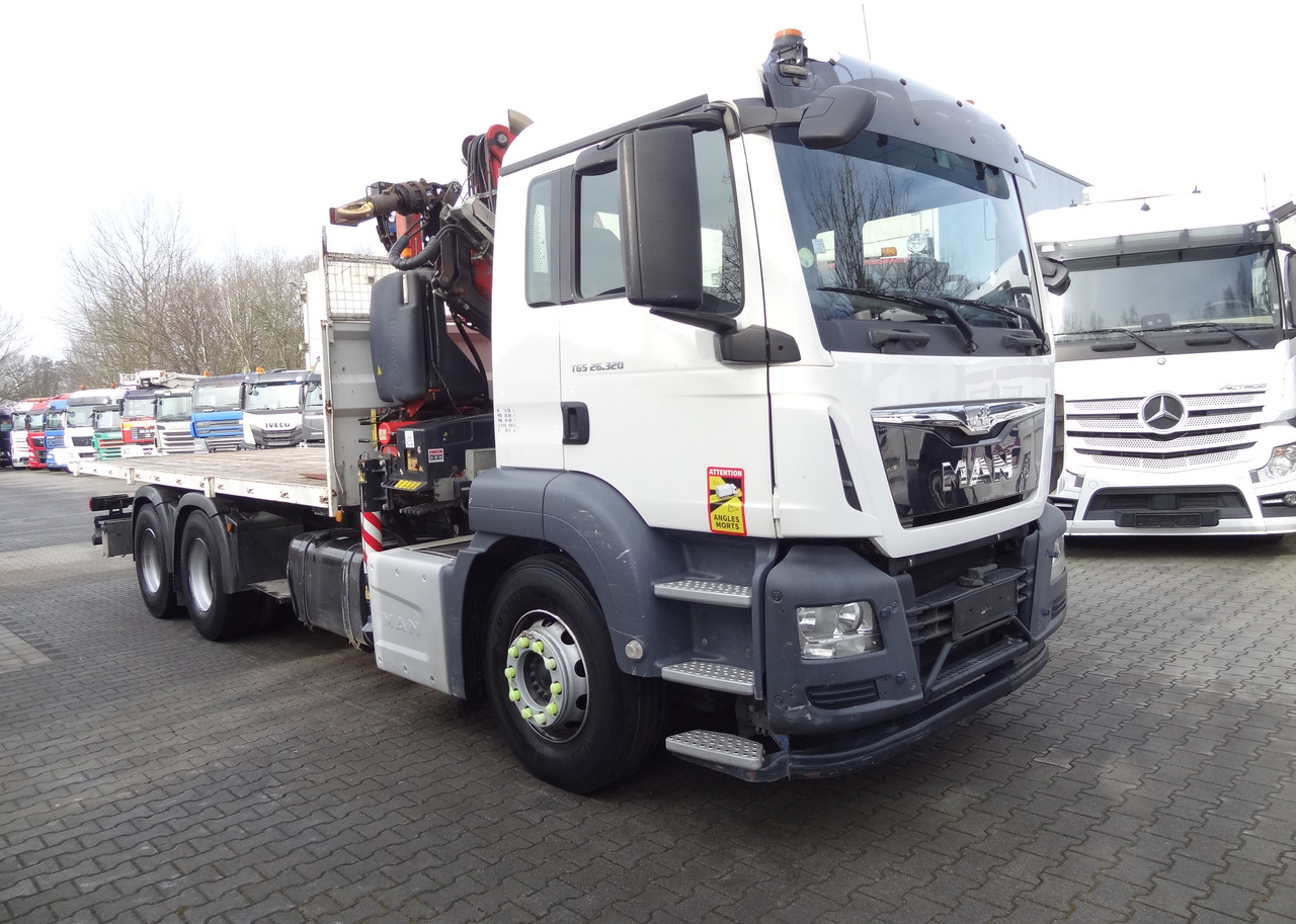 Kranbil, Flakbil MAN TGS 26.320 6X4 BB mit Kran Fassi F175: bild 9