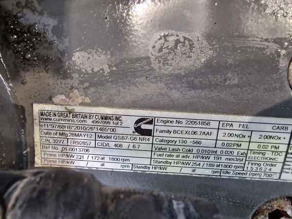 Cummins QSB7-G6 NR4 CPL3277 Engine (Plant) - Motor för Byggmaskiner: bild 2 Cummins QSB7-G6 NR4 CPL3277 Engine (Plant) - Motor för Byggmaskiner: bild 2