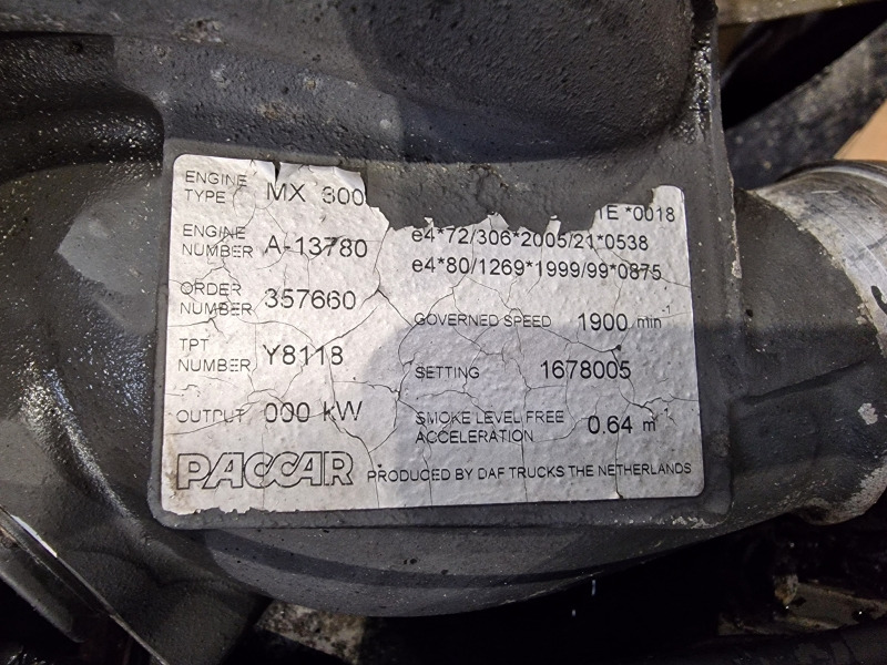 DAF MX300S2 XF105 EUR4 Engine (Truck) - Motor för Lastbil: bild 2 DAF MX300S2 XF105 EUR4 Engine (Truck) - Motor för Lastbil: bild 2