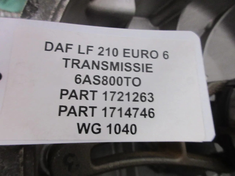 DAF 1721263 // 1714746 // 6AS800TO TRANSMISSIE DAF LF 210 EURO 6 MODEL 2020 - Växellåda för Lastbil: bild 5 DAF 1721263 // 1714746 // 6AS800TO TRANSMISSIE DAF LF 210 EURO 6 MODEL 2020 - Växellåda för Lastbil: bild 5
