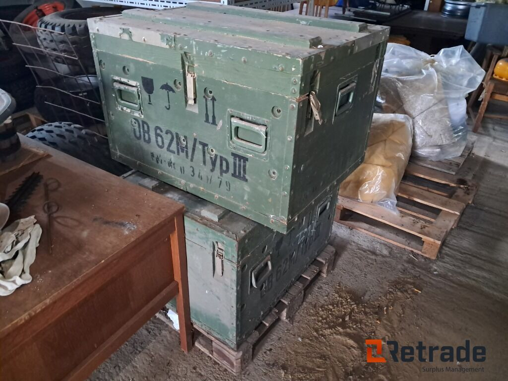 2 stk Militærkasser 80×60×53 cm - Entreprenadutrustning: bild 2 2 stk Militærkasser 80×60×53 cm - Entreprenadutrustning: bild 2