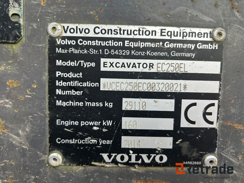 Byggmaskiner 2014 Beltegraver 29 ton  Volvo EC250 EL: bild 11