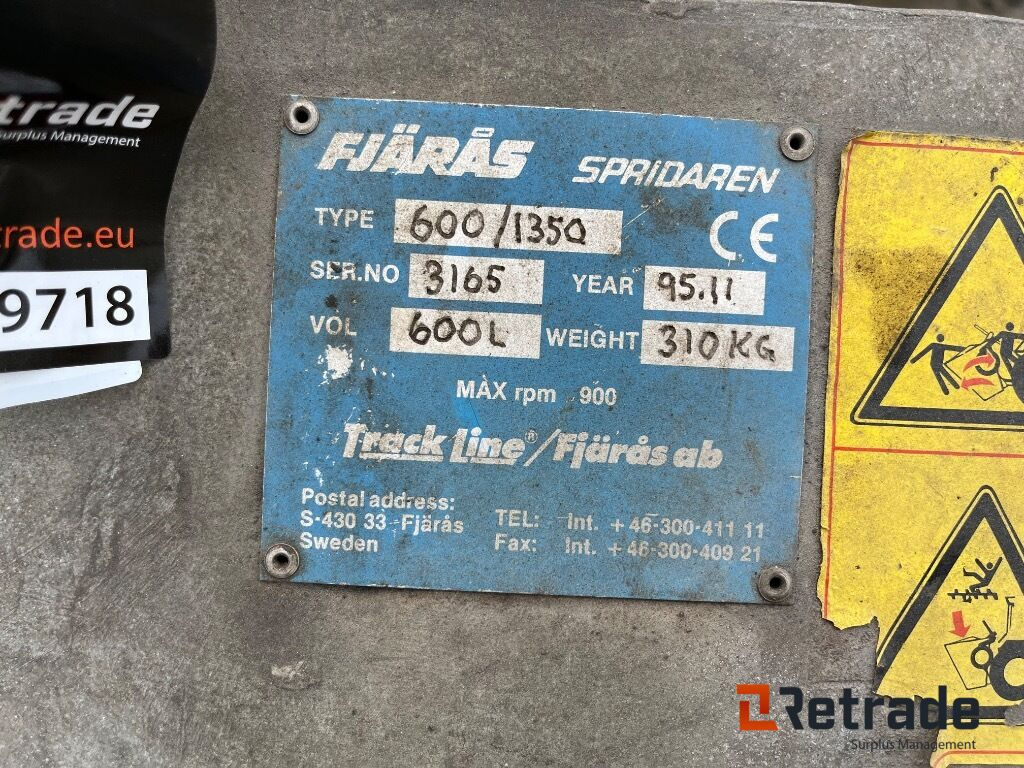 Fjærås 600/1350 liftophængt selvlæssende salt/grusudlægger. - Entreprenadutrustning: bild 5 Fjærås 600/1350 liftophængt selvlæssende salt/grusudlægger. - Entreprenadutrustning: bild 5