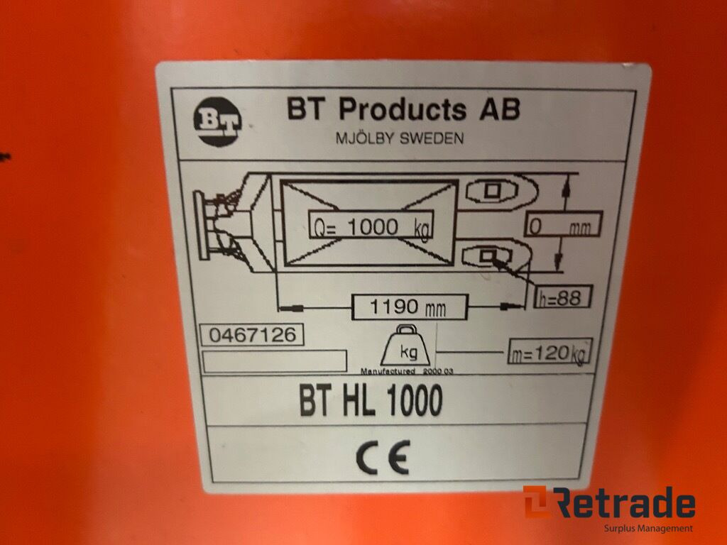 Jekke tralle fra BT HL 1000 - Låglyftar: bild 4 Jekke tralle fra BT HL 1000 - Låglyftar: bild 4