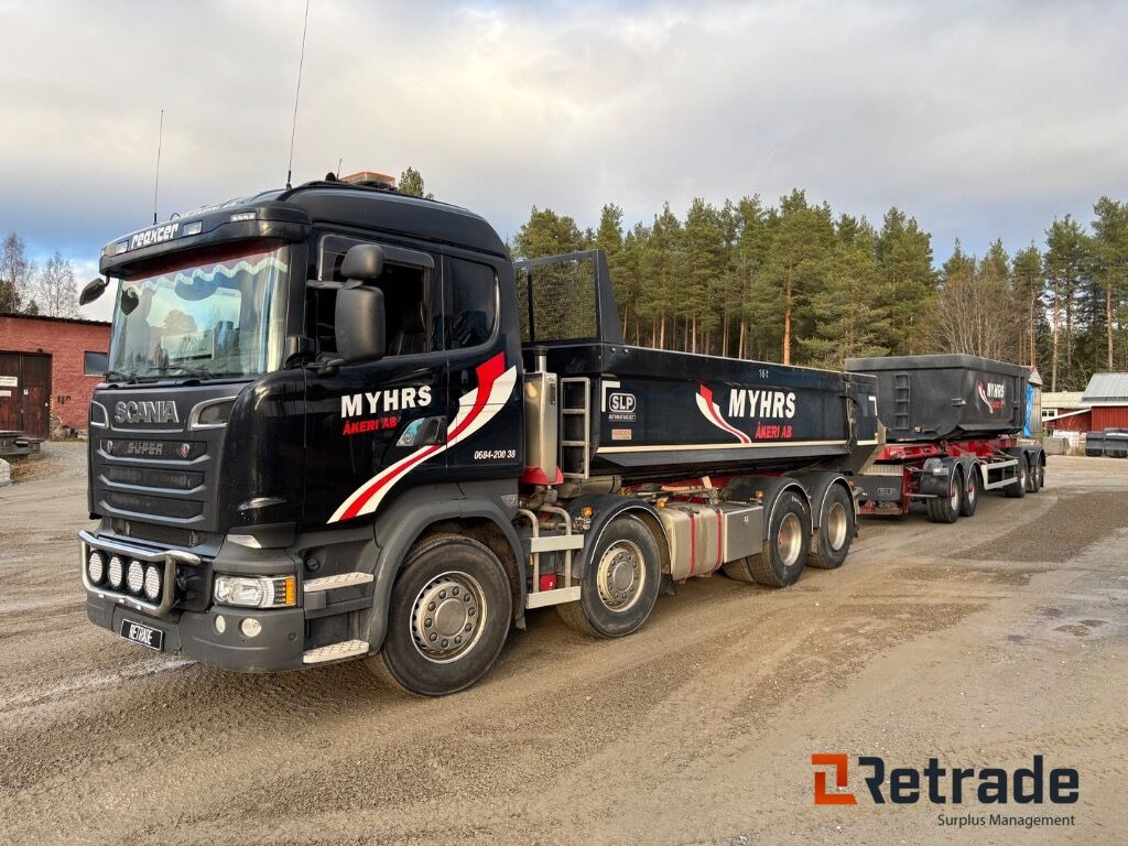 Kassettbilsekipage Scania R730 8X4 - Tippbil lastbil, Lastväxlarsläp/ Liftdumpersläp: bild 1 Kassettbilsekipage Scania R730 8X4 - Tippbil lastbil, Lastväxlarsläp/ Liftdumpersläp: bild 1