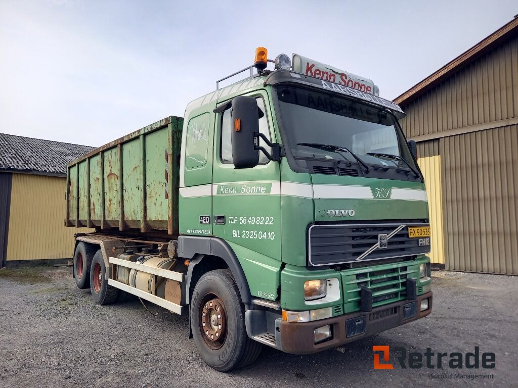 Volvo FH12,420 6x2 med container wire hejs og HMF kran. - Tippbil lastbil: bild 2 Volvo FH12,420 6x2 med container wire hejs og HMF kran. - Tippbil lastbil: bild 2