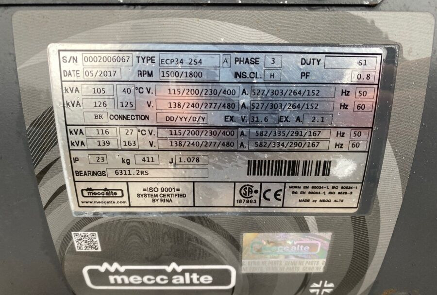 Diversen ECP34 2S4 - Iveco Engine,126kVA,New oils, filters, Mecc Alte ECP34 2S4 - Iveco Engine,126kVA,New oils, filters, Like New - Elgenerator: bild 4 Diversen ECP34 2S4 - Iveco Engine,126kVA,New oils, filters, Mecc Alte ECP34 2S4 - Iveco Engine,126kVA,New oils, filters, Like New - Elgenerator: bild 4