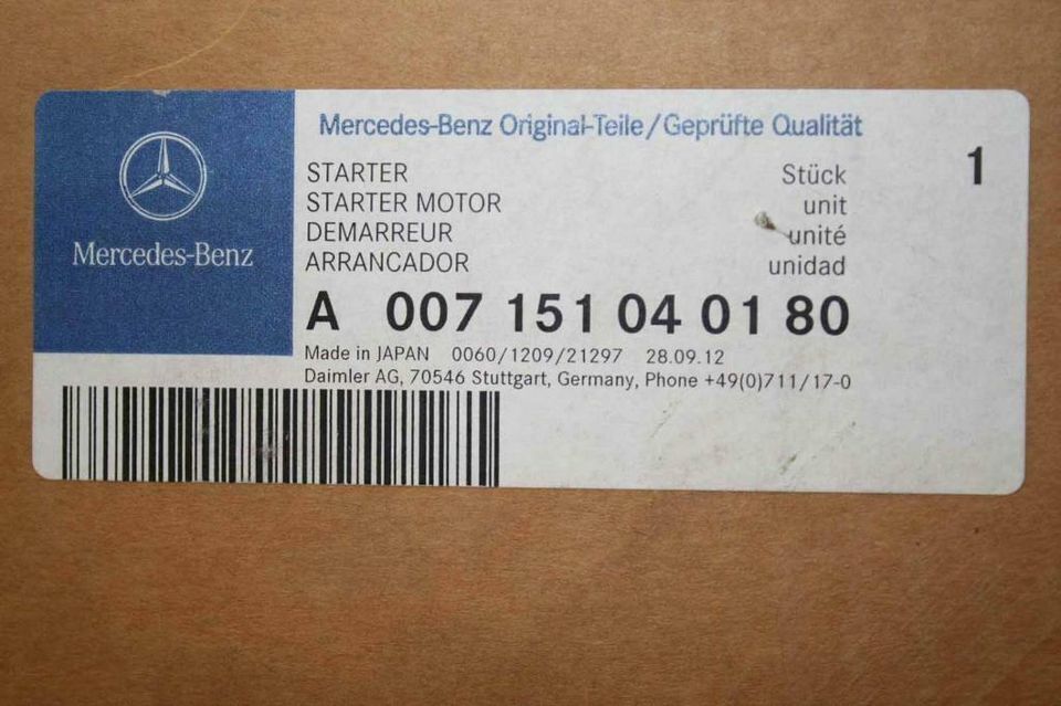 Mercedes Benz Starter 24 V A007151040180 - Starter: bild 1 Mercedes Benz Starter 24 V A007151040180 - Starter: bild 1