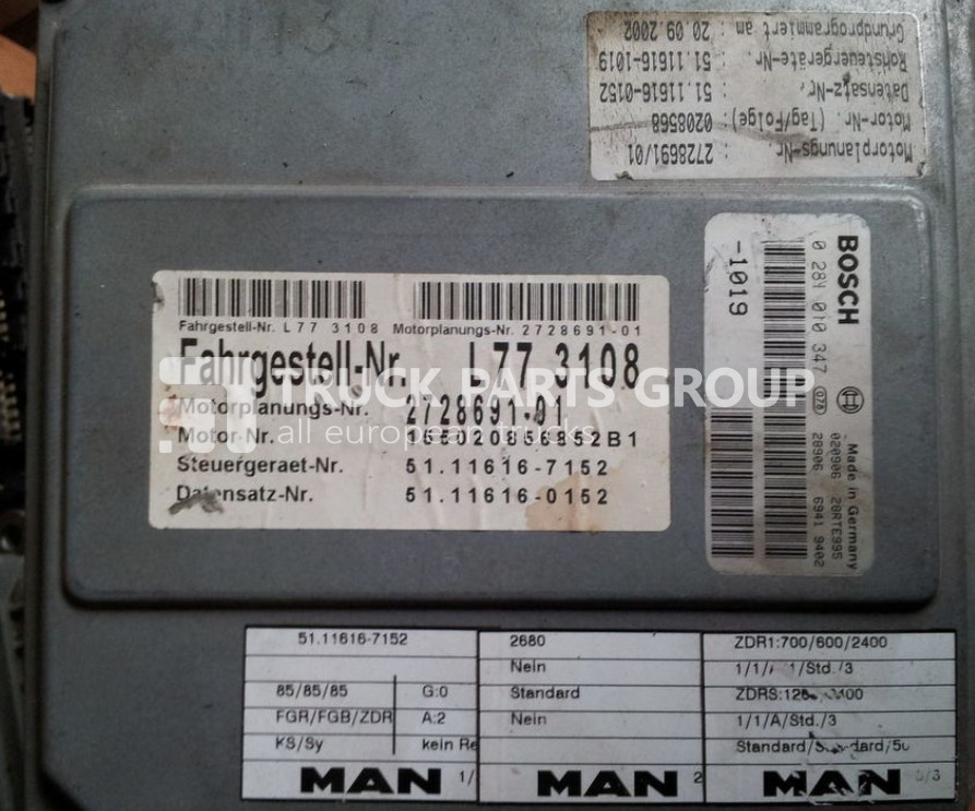 MAN ECU EDC, engine control unit 4 series , L2000, 51116167173, 5111 control unit - Kontrollenhet för Lastbil: bild 1 MAN ECU EDC, engine control unit 4 series , L2000, 51116167173, 5111 control unit - Kontrollenhet för Lastbil: bild 1