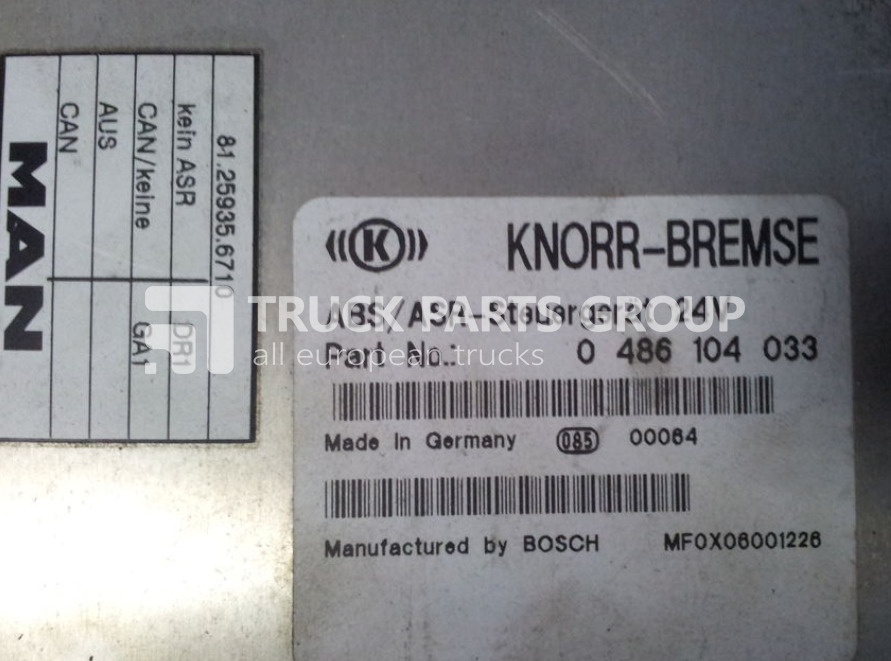 MAN L2000, ASR - CI12 EBS, ABS control unit, 81259356710, 0486104033 control unit - Kontrollenhet för Lastbil: bild 2 MAN L2000, ASR - CI12 EBS, ABS control unit, 81259356710, 0486104033 control unit - Kontrollenhet för Lastbil: bild 2