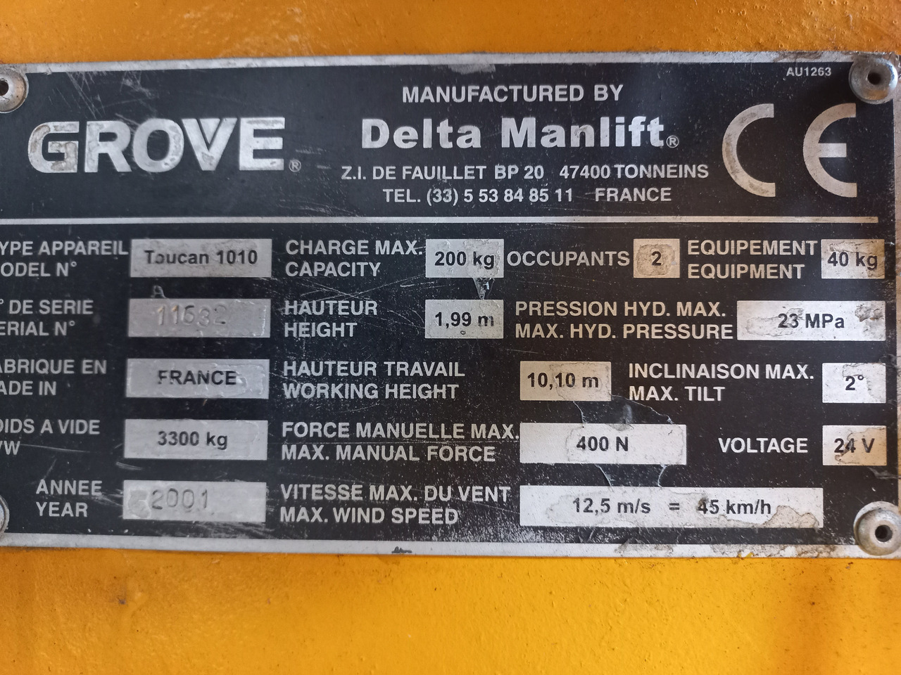 GROVE TOUCAN 1010 - Pelarlift: bild 3 GROVE TOUCAN 1010 - Pelarlift: bild 3