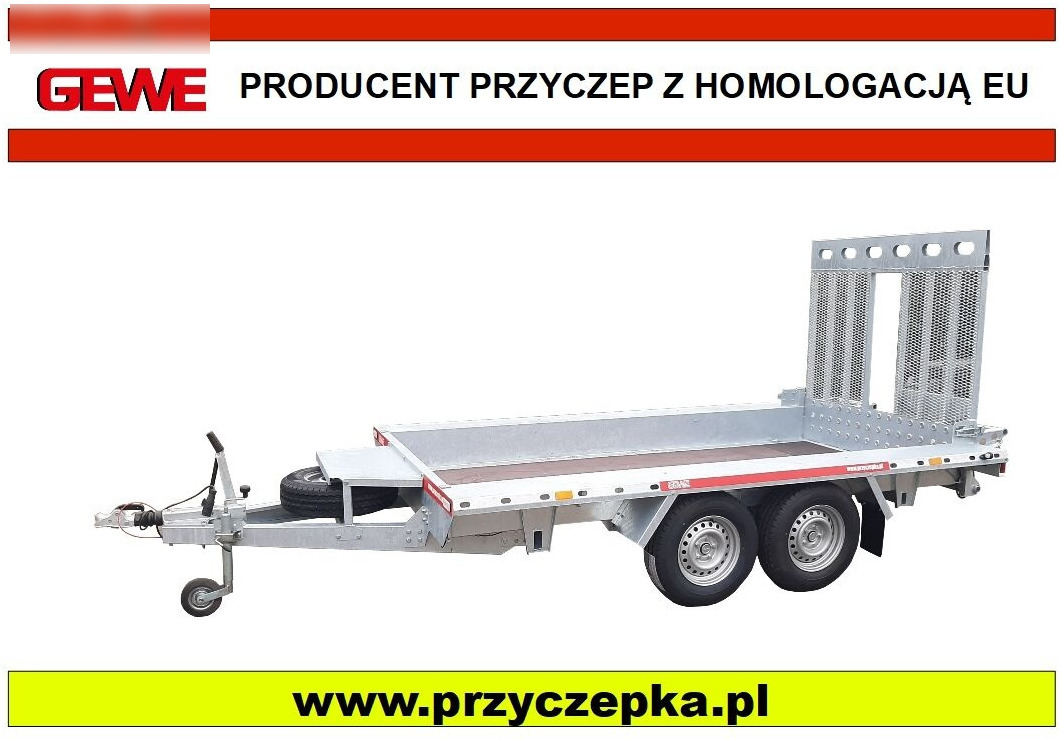 Gewe P3500 E/1 Przyczepa pod minikoparkę 3,5x1,6m SUPER MOCNA! - Maskinsläp: bild 1 Gewe P3500 E/1 Przyczepa pod minikoparkę 3,5x1,6m SUPER MOCNA! - Maskinsläp: bild 1